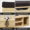 COSTWAY Schuhbank mit Sitzflaeche, Schuhregal Holz, Schuhkommode Schuhablage Schuhschrank aufklappbar, Sitzbank mit Regal, mit Sitzkissen, braun Bild 5