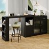 Sideboard Esszimmerschrank Schwarz mit 360°-Drehfunktion, Aufbewahrungsschrank mit Regalen, Schubladen und Changhong-Glas Türen, 97cmx120cmx40cm Bild 4