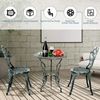 COSTWAY 3tlg. Antik Bistroset Sitzgruppe Balkonset Gartenset Sitzgarnitur
Gartengarnitur Gartenmöbel Bistrotisch Gartentisch mit 2 Stühle Aluminiumguss Bild 3