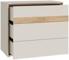 Schubkastenkommode >WEXLIN< 3 Schübe, sandfarbig / Mauvella Eiche Dekor - 96,3x84,1x50,2 (BxHxT) Bild 5