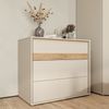 Schubkastenkommode >WEXLIN< 3 Schübe, sandfarbig / Mauvella Eiche Dekor - 96,3x84,1x50,2 (BxHxT) Bild 2