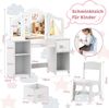 TLGREEN Schminktisch Kinderschminktisch 2 in 1,mit Abnehmbarem Spiegel (108x30x114 cm), Schminktisch Mädchen,Schreibtisch mit Hocker Bild 3