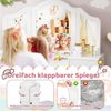 TLGREEN Schminktisch Kinderschminktisch 2 in 1,mit Abnehmbarem Spiegel (108x30x114 cm), Schminktisch Mädchen,Schreibtisch mit Hocker Bild 4