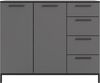 Sideboard >soul< in Basaltgrau - Metall schwarz matt - 135x110,6x40cm (BxHxT) Bild 4