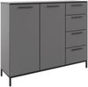 Sideboard >soul< in Basaltgrau - Metall schwarz matt - 135x110,6x40cm (BxHxT) Bild 3