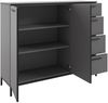 Sideboard >soul< in Basaltgrau - Metall schwarz matt - 135x110,6x40cm (BxHxT) Bild 2