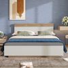 Merax Holzbett Schwebebett 180x200 Doppelbett mit Kopfteil & Lattenrost für Schlafzimmer Beige & Weiß Bild 5