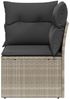 vidaXL Garten-Ecksofa mit Kissen Hellgrau Poly Rattan 366175 Bild 4