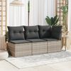 vidaXL Garten-Ecksofa mit Kissen Hellgrau Poly Rattan 366175 Bild 3