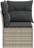 vidaXL Garten-Ecksofa mit Kissen Hellgrau Poly Rattan 366175 Bild 5