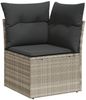 vidaXL Garten-Ecksofa mit Kissen Hellgrau Poly Rattan 366175 Bild 2