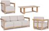 Garten-Set Seuthes Aluminium, modern, Outdoor, natur, 4-teilig mit abziehbaren Kissen Bild 5