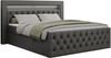 Boxspringbett, Stauraumbett mit Bettkasten, LED - GOLD-9 - 140x200cm - Dunkelgrau Kunstleder - H3 Bild 3