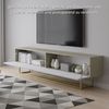Selsey Veldio - TV-Schrank, Graubeige Taupe mit goldenem Metallgestell, 175 cm Bild 3