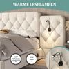 LVHOM Boxbett 160x200cm Bettgestell, Samt, Verlängertes und Vergrößertes Kopfteil, Nachttischlampe, USB-Ladeanschlüssen, hydraulischem Stauraum-System, Polsterbett Doppelbett Bild 4
