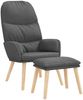 vidaXL Relaxsessel mit Hocker Hellgrau Stoff [3097342] Bild 2