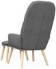 vidaXL Relaxsessel mit Hocker Hellgrau Stoff [3097342] Bild 5