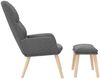 vidaXL Relaxsessel mit Hocker Hellgrau Stoff [3097342] Bild 4