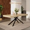 BlingBin Esstisch Ausziehbarer Esstisch, Küchentisch Geeignet für 6-8 Personen (1er Set, 1-St, Produktgröße: 140/180*80*76cm, Tragendes Gewicht: 60kg), Tisch für Esszimmer, Verdickte Tischplatte, Metallbeine, Eichenfarbe Bild 5
