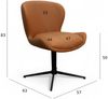 Esszimmerstuhl Salcin 2er-Set aus Leder - mit Dreh-Rückstellfunktion, Cognac Bild 3
