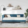 vidaXL Eckbettgestell mit Matratze mit Kopfteil 2 pcs Blau Samt 3393887 Bild 3