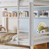 Flieks Etagenbett, Kinderbett Dreierbett 90x200cm mit Ausziehbett 90x190cm und 2M Regal Bild 4