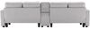 Sofa Sitzfläche 290x83x88 cm, 4‑Sitzer Leinenstoff mit USB, Getränkehaltern und Stauraum, grau Bild 5