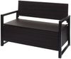Poly-Rattan 2er Sitzbank HWC-F39, Gartenbank Truhenbank, Staufach Aufbewahrung Sitzkissen ~ braun, Kissen schwarz Bild 3