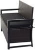 Poly-Rattan 2er Sitzbank HWC-F39, Gartenbank Truhenbank, Staufach Aufbewahrung Sitzkissen ~ braun, Kissen schwarz Bild 4