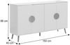 Sideboard HWC-N89, Kommode Schrank Highboard Anrichte, Fischgrätenmuster Melamin Holz, 88x150x40cm ~ weiß Bild 3