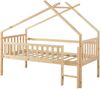Hausbett Sotkamo 90x200cm mit Rausfallschutz Kiefernholz Natur [en. casa] Bild 2