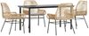 vidaXL 5-tlg. Garten-Essgruppe mit Kissen Braun Poly Rattan Glas 3334572 Bild 2
