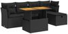 vidaXL 6-tlg. Garten-Sofagarnitur mit Kissen Schwarz Poly Rattan 3327965 Bild 2