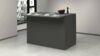 Dmora Kücheninsel Analiza, Mehrzweckschrank, Küchenzeile Schrank, Zusätzlicher Tisch, 100 % Made in Italy, 125 x 90 x 90 cm, Anthrazit und Schiefer Bild 2