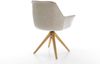 Drehstuhl Kaira-Flex Webstoff Soft Beige Holzgestell kantig Natur 180° drehbar Bild 5