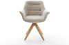 Drehstuhl Kaira-Flex Webstoff Soft Beige Holzgestell kantig Natur 180° drehbar Bild 2