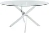 Vente-unique - COSIMA Esstisch Glas TransparentSilberfarben - B 140 cm x H 77 cm x L 140 cm Bild 3