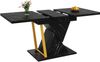Ausziehbarer Esstisch 110/140x80x76 cm, schwarze Marmoroptik, mit einzigartigem Beindesign Bild 4