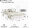 Holzbett mit Federkernmatratze 180x200 Bett Weiß Doppelbett Holzbettrahmen Massiv Holz Lattenrost Bild 3