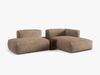 Micadoni Ecksofa Martina 2-Sitzer mit Couchtisch Rechts Samt Dunkelbeige Bild 2