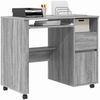 vidaXL Tisch mit Rädern Graues Sonoma 91 x 50 x 77 cm Holzwerkstoff 869535 Bild 3