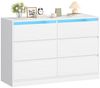 BEWISHOME Kommode mit integrierter LED-Beleuchtung, 6 Schubladen, 108 x 40 x 75 cm (1 St), Modernes Sideboard mit RGB-Licht und Kippschutz Bild 3