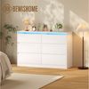 BEWISHOME Kommode mit integrierter LED-Beleuchtung, 6 Schubladen, 108 x 40 x 75 cm (1 St), Modernes Sideboard mit RGB-Licht und Kippschutz Bild 4