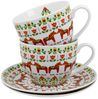 DUO ETNO 2er-Set Tassen 280 ml SCANDINAVIAN mit Untertassen, New Bone China Porzellan Bild 4