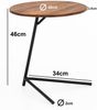 Beistelltisch 40 x 46 x 40 cm Sheesham Holz Metall Couchtisch, Industrial Style Echtholz Tischchen Wohnzimmer, Holztisch Sofatisch Metallbeine, Anstelltisch Dekotisch Rosenholz Bild 4