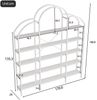 Flieks Bücherregal 170×26×190 cm, Standregal weiß, Regal mit 5 Ebenen, Metall & MDF, dekoratives Wolkenbogen Design Bild 4