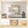 Flieks Bücherregal 170×26×190 cm, Standregal weiß, Regal mit 5 Ebenen, Metall & MDF, dekoratives Wolkenbogen Design Bild 5