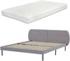 Polsterbett Porvoo mit Matratze Textil 160x200 cm Grau [en. casa] Bild 2