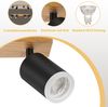 ZMH Deckenleuchte Deckenstrahler 4 flammig Holz Deckenlampe GU10 355° verstellbar Schwarz Vintage Industrial Bild 4
