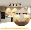 ZMH Deckenleuchte Deckenstrahler 4 flammig Holz Deckenlampe GU10 355° verstellbar Schwarz Vintage Industrial Bild 3
